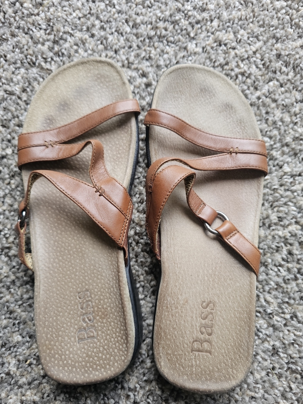 Bass Brown Leather Strappy Sandals